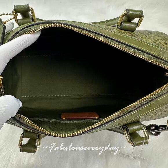 Coach Rowan Satchel Crossbody Bag In Signature Canvas/Gold/Olive CV961 NWT - Picture 8 of 9
